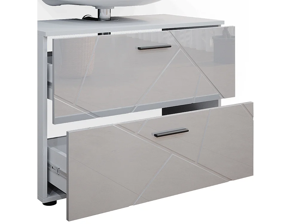 Meubles bain blanc haute brillance 80x41x58.6 irma