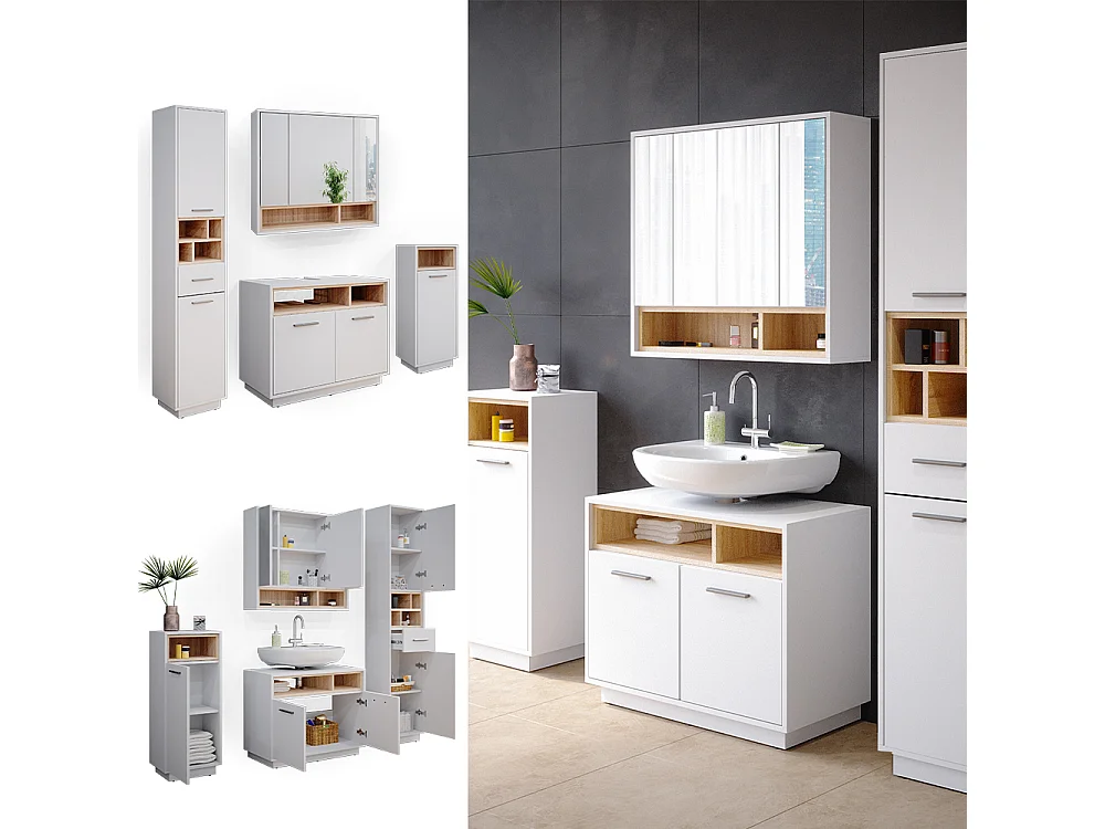 Conjunto de muebles de baño blanco 80x40x64 beatrice