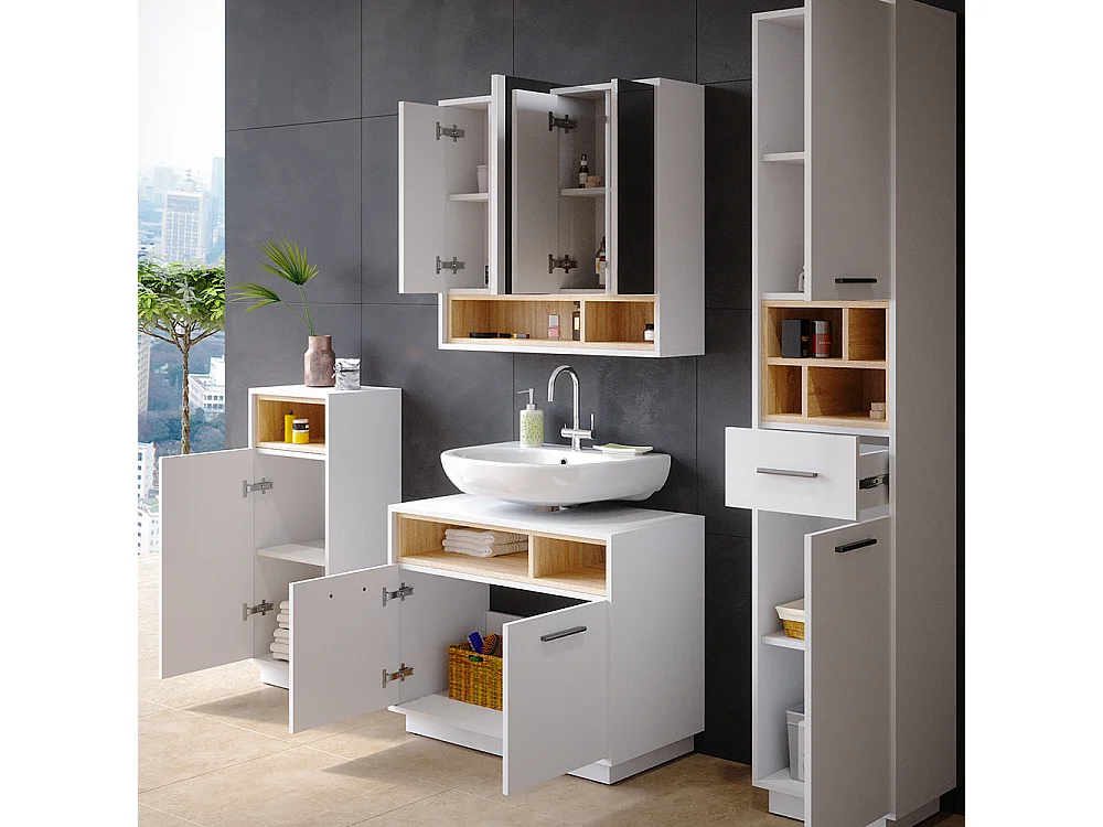 Conjunto de muebles de baño blanco 80x40x64 beatrice