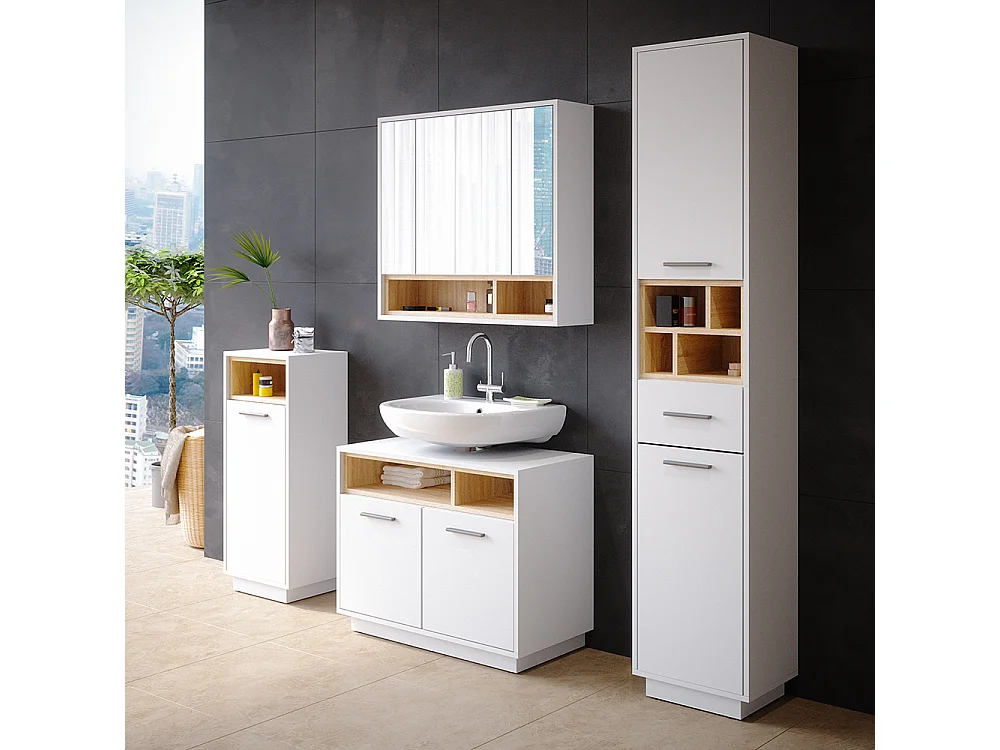 Meubles bain blanc 80x40x64 beatrice