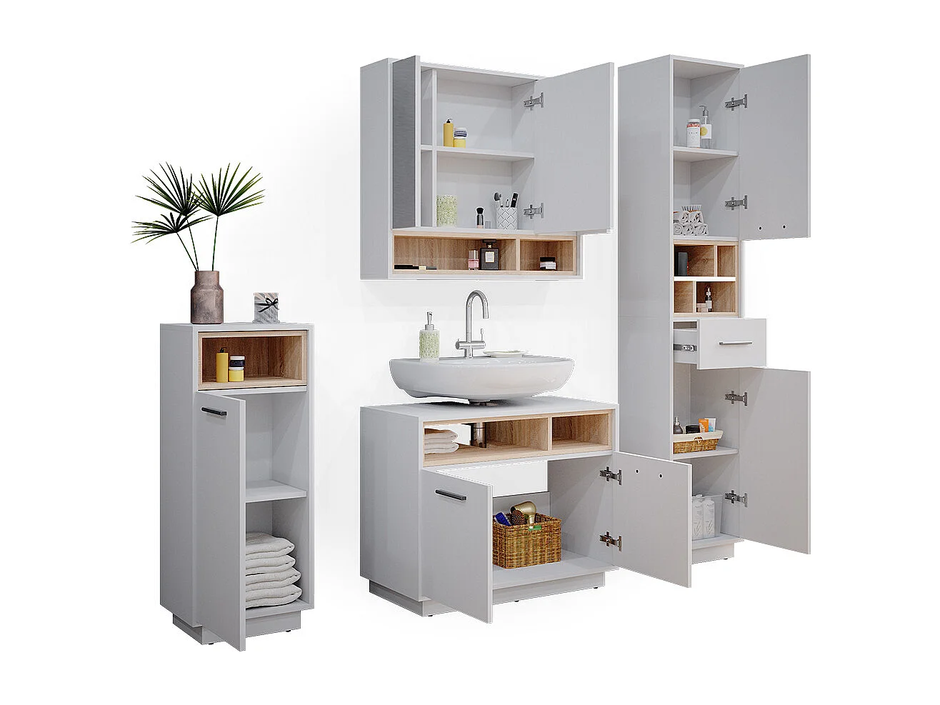 Meubles bain blanc 80x40x64 beatrice