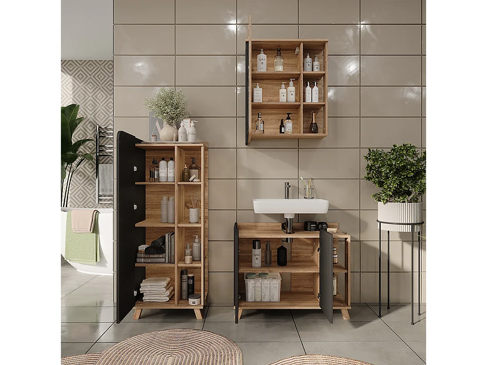 Meubles bain sonoma/anthracite 80x35x65 karen