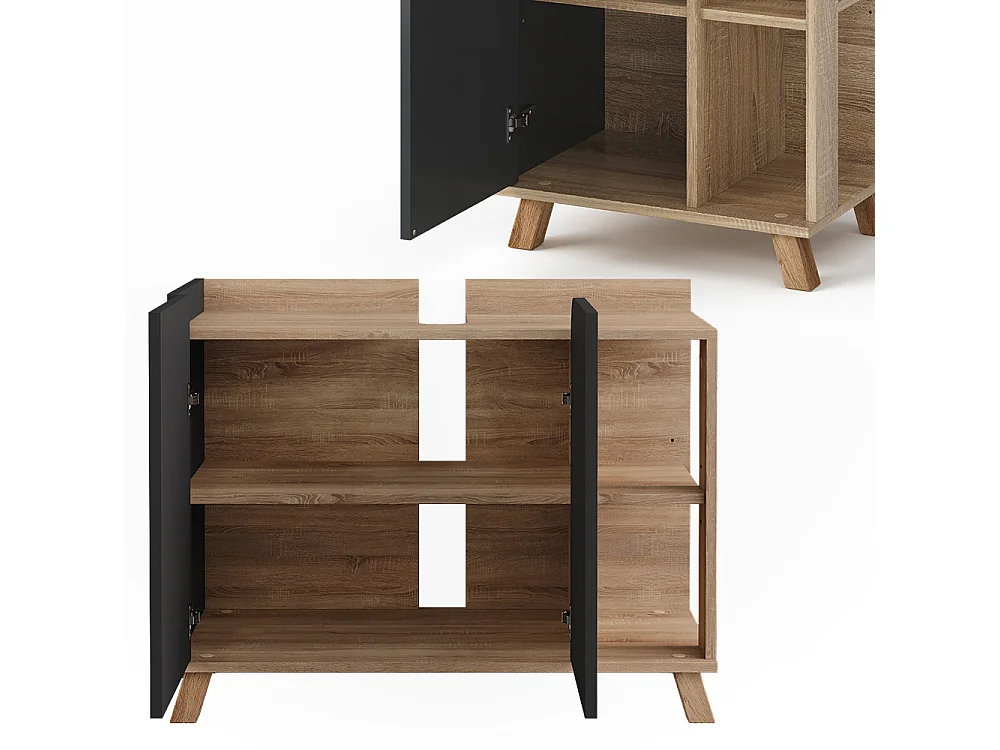 Badkamermeubelset sonoma/antraciet 80x35x65 karen