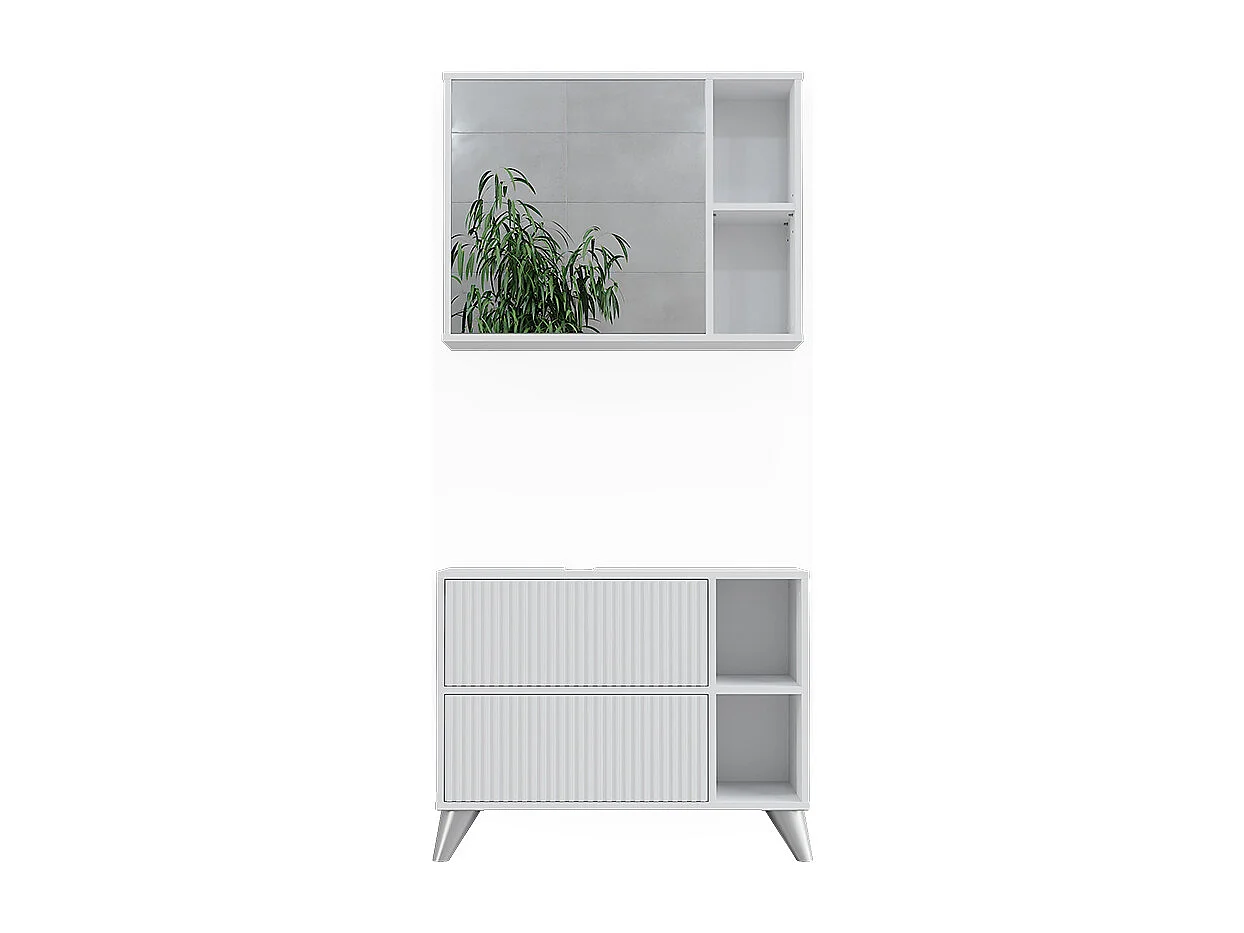 Badmöbel-Set weiß 80x30x62 leano