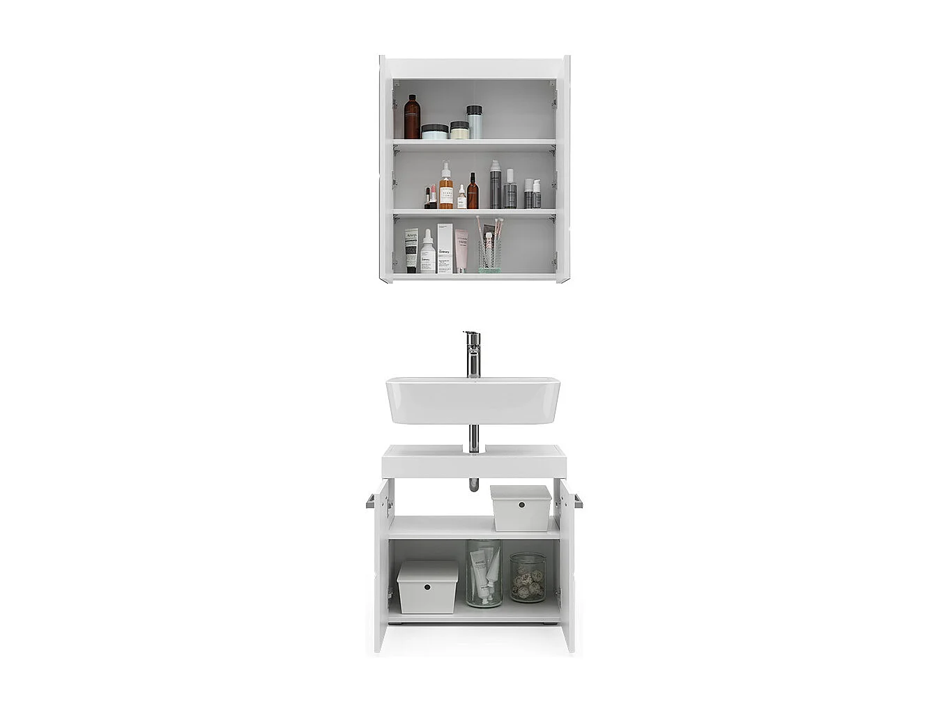 Set mobili bagno bianco 60x34x56 luna