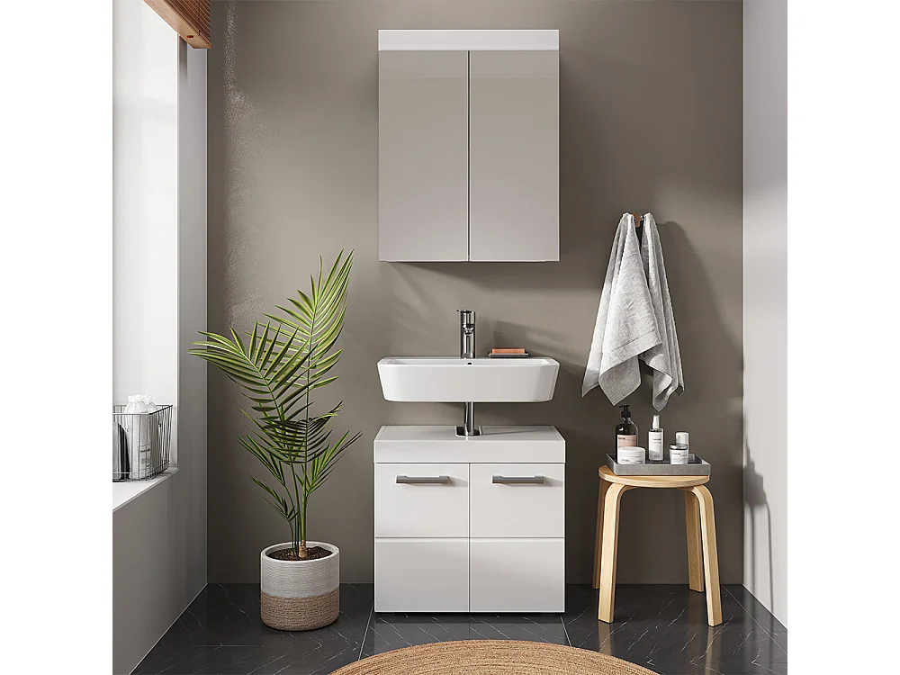 Meubles bain blanc 60x34x56 luna