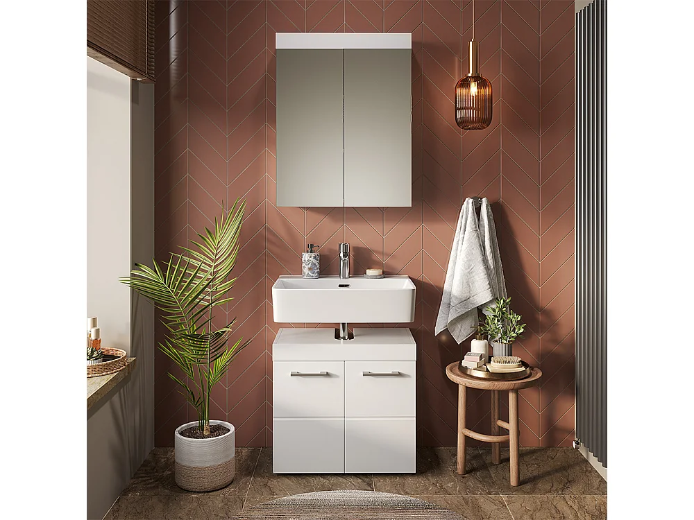 Set mobili bagno bianco 60x34x56 luna