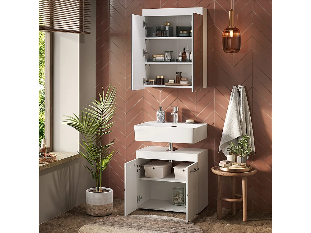 Set mobili bagno bianco 60x34x56 luna