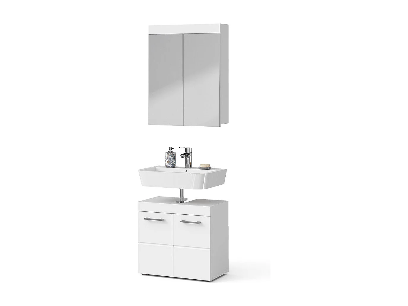 Set mobili bagno bianco 60x34x56 luna