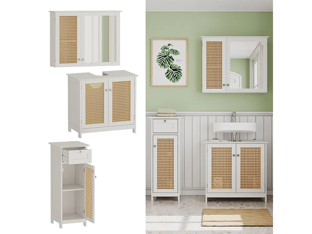 Set di mobili da bagno bianco 60x35x58 rosario