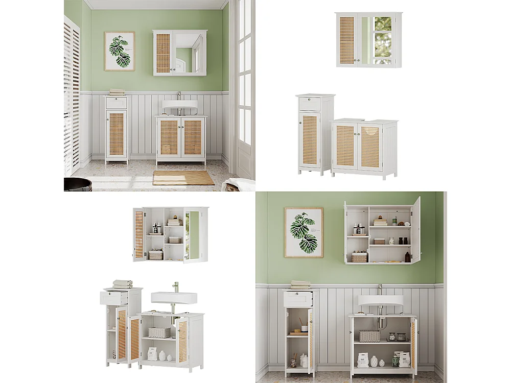 Set di mobili da bagno bianco 60x35x58 rosario