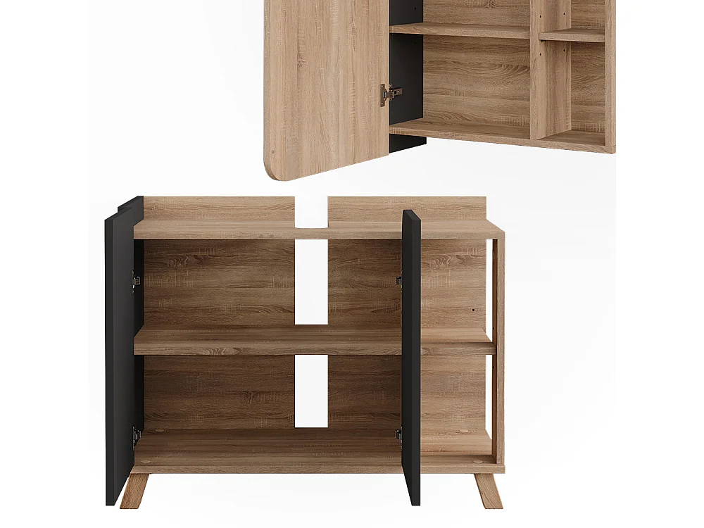 Meubles bain sonoma/anthracite 80x35x65 karen