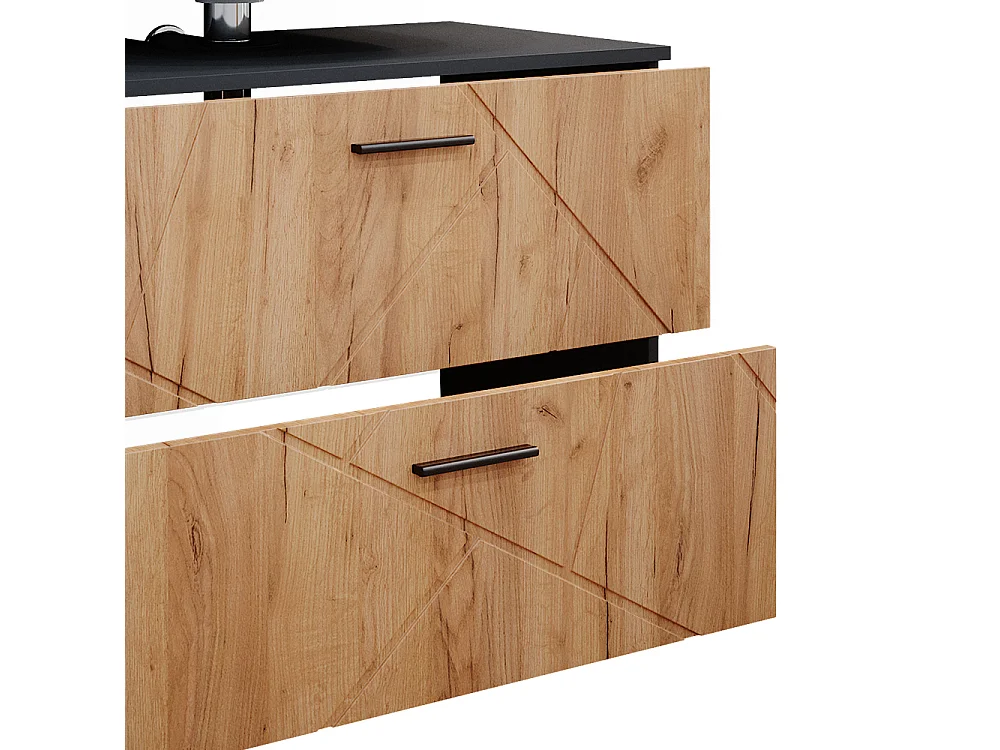 Meubles bain chêne doré/anthracite 80x41x58.6 irma