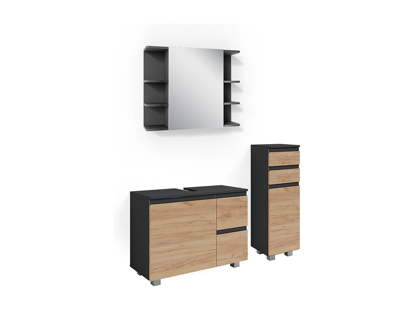 Meubles bain gris 80x33x60 j-shape