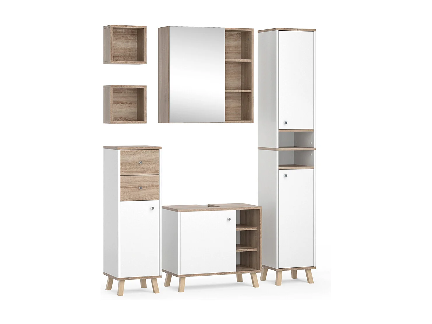 Badrumsmöbelset vit 62x32x54 senyo