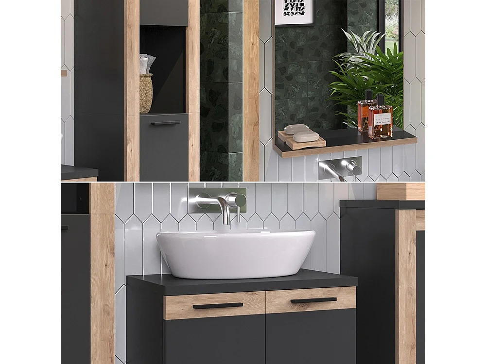 Badkamermeubelset antraciet 60x34.3x59.1 niko