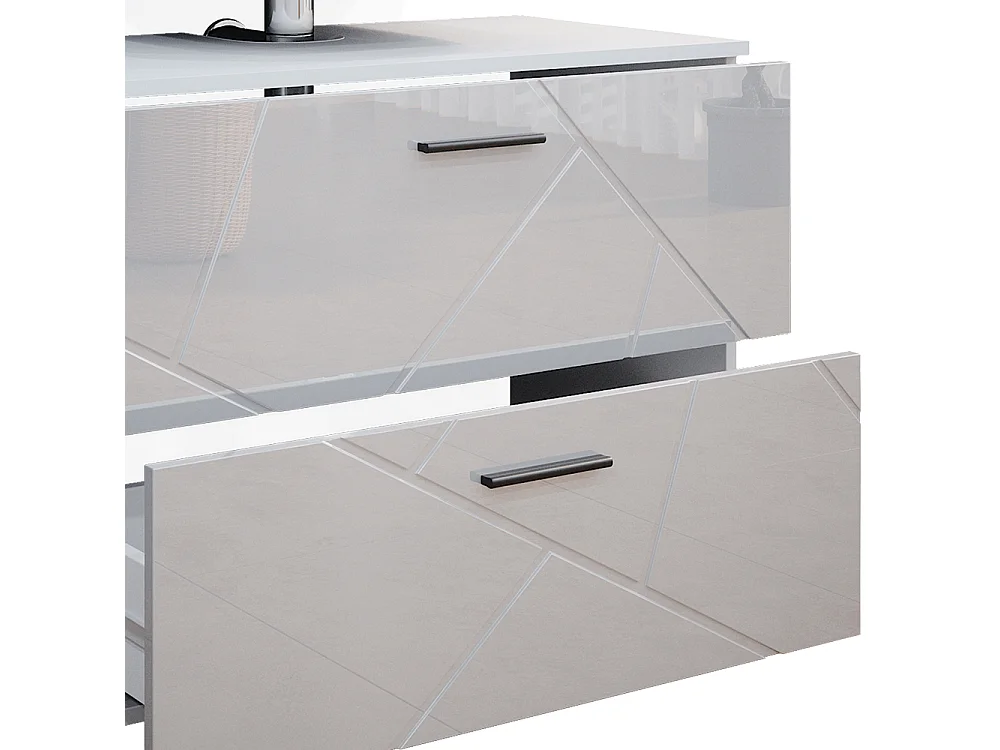 Badmöbel-Set weiß hochglanz 80x41x58.6 irma