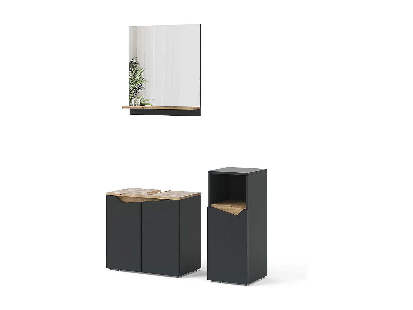 Meubles bain anthracite 60x35x57 marelle