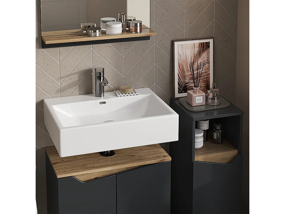 Meubles bain anthracite 60x35x57 marelle