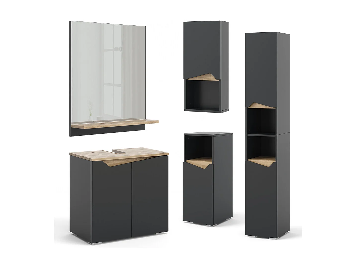 Meubles bain anthracite 60x35x57 marelle