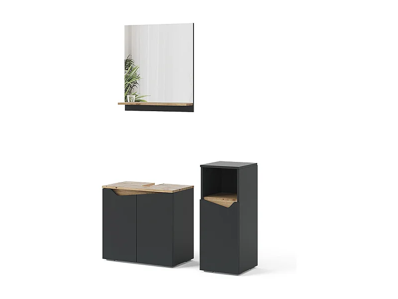 Badmöbel-Set anthrazit 60x35x57 marelle