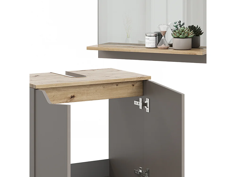 Meubles bain grège 60x35x57 marelle