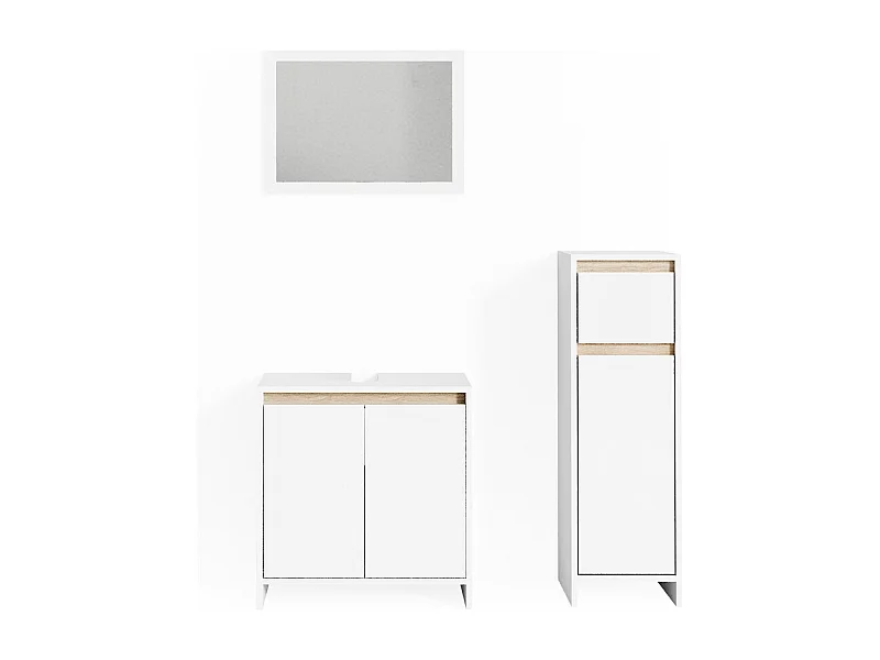 Set mobili bagno bianco/sonoma 58x33x60 emma