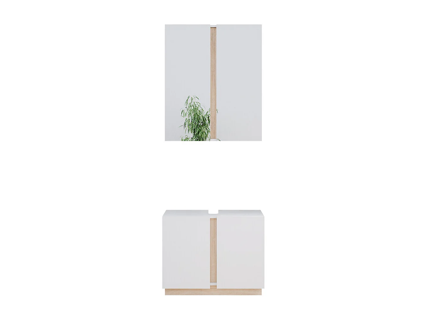 Set di mobili da bagno bianco 70x34x55 gloria