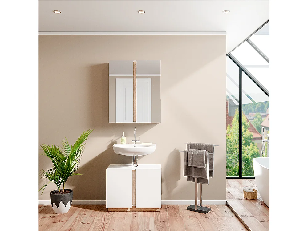 Set di mobili da bagno bianco 70x34x55 gloria