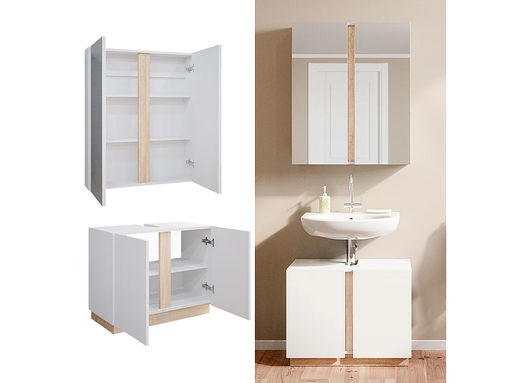 Meubles bain blanc 70x34x55 gloria