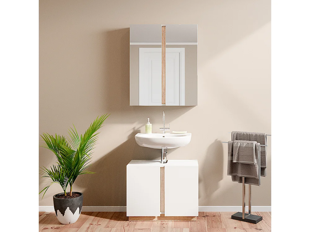 Meubles bain blanc 70x34x55 gloria