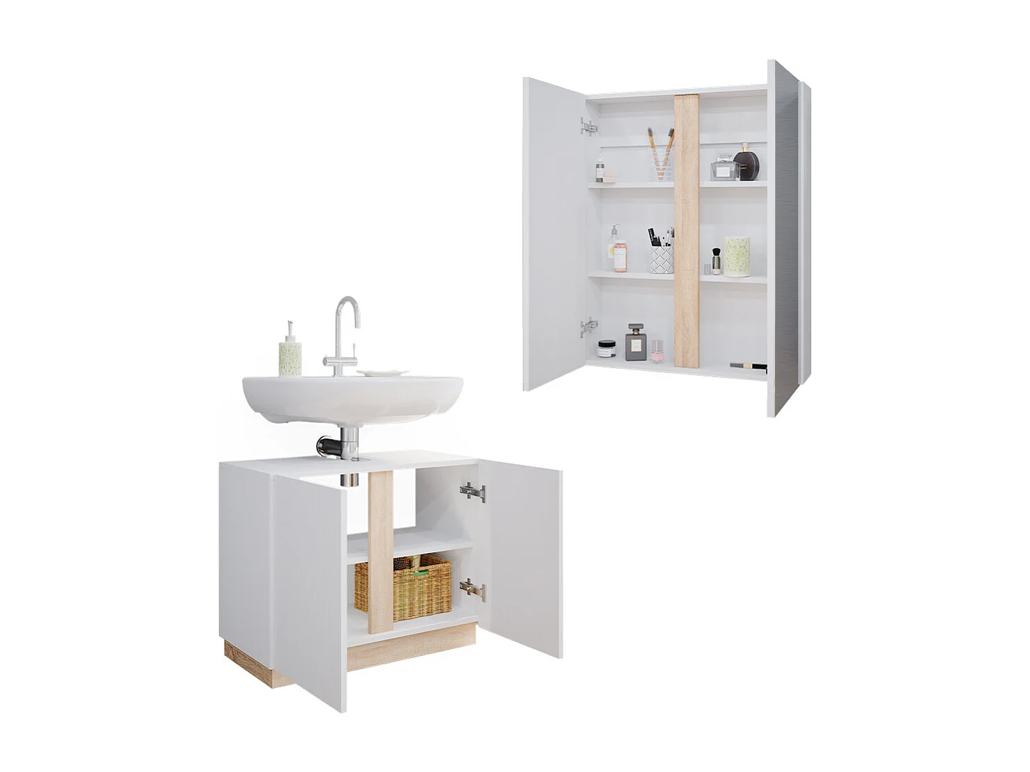 Meubles bain blanc 70x34x55 gloria