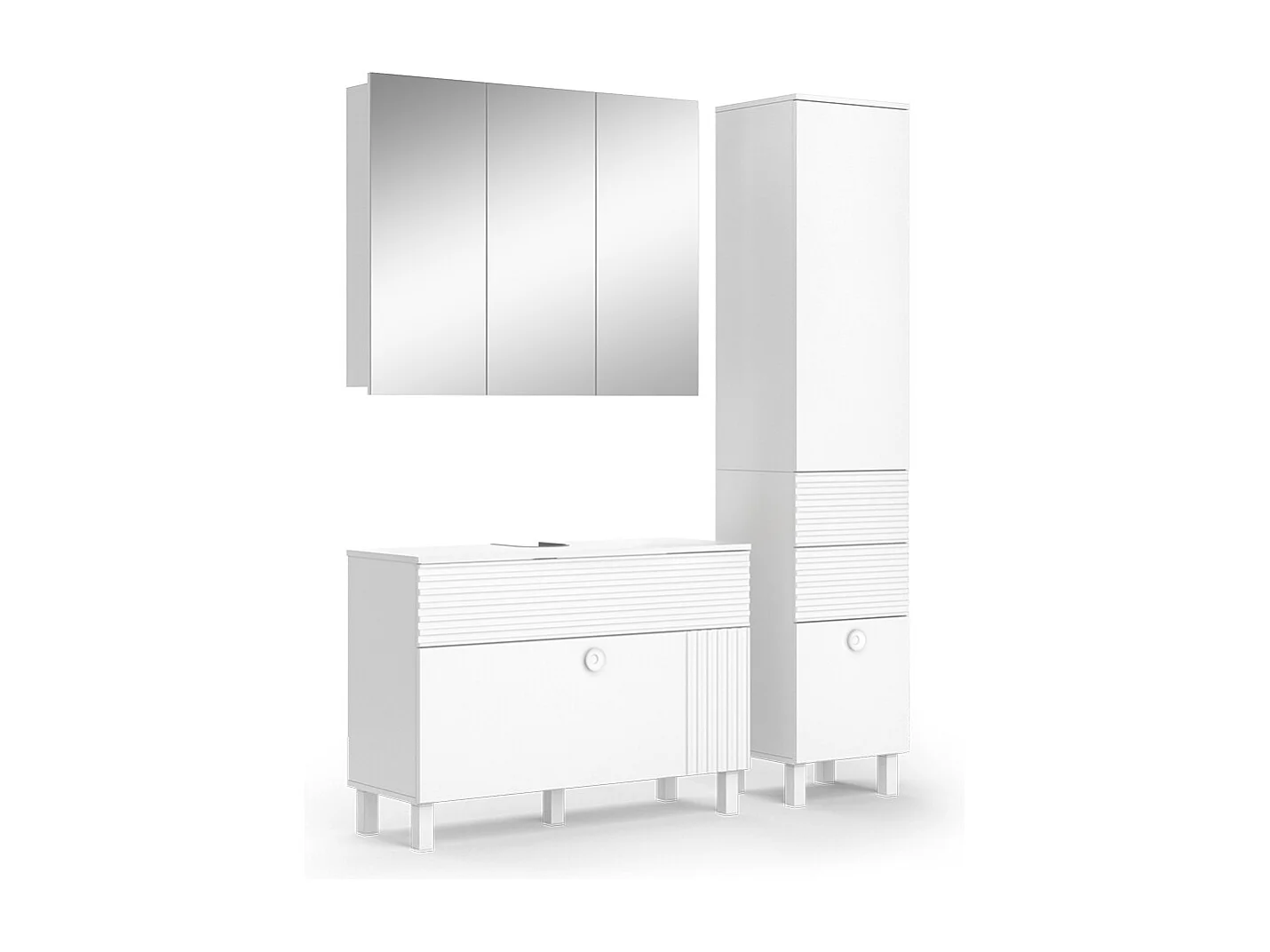 Set di mobili da bagno bianco 100x37x72 sola