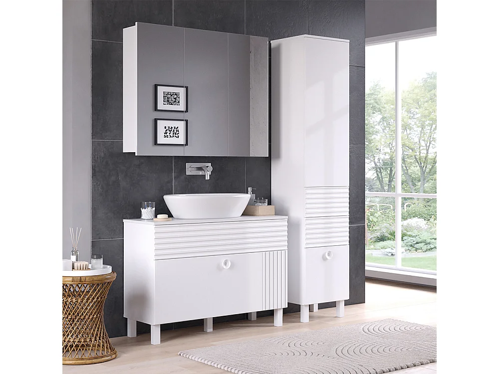 Meubles bain blanc 100x37x72 sola
