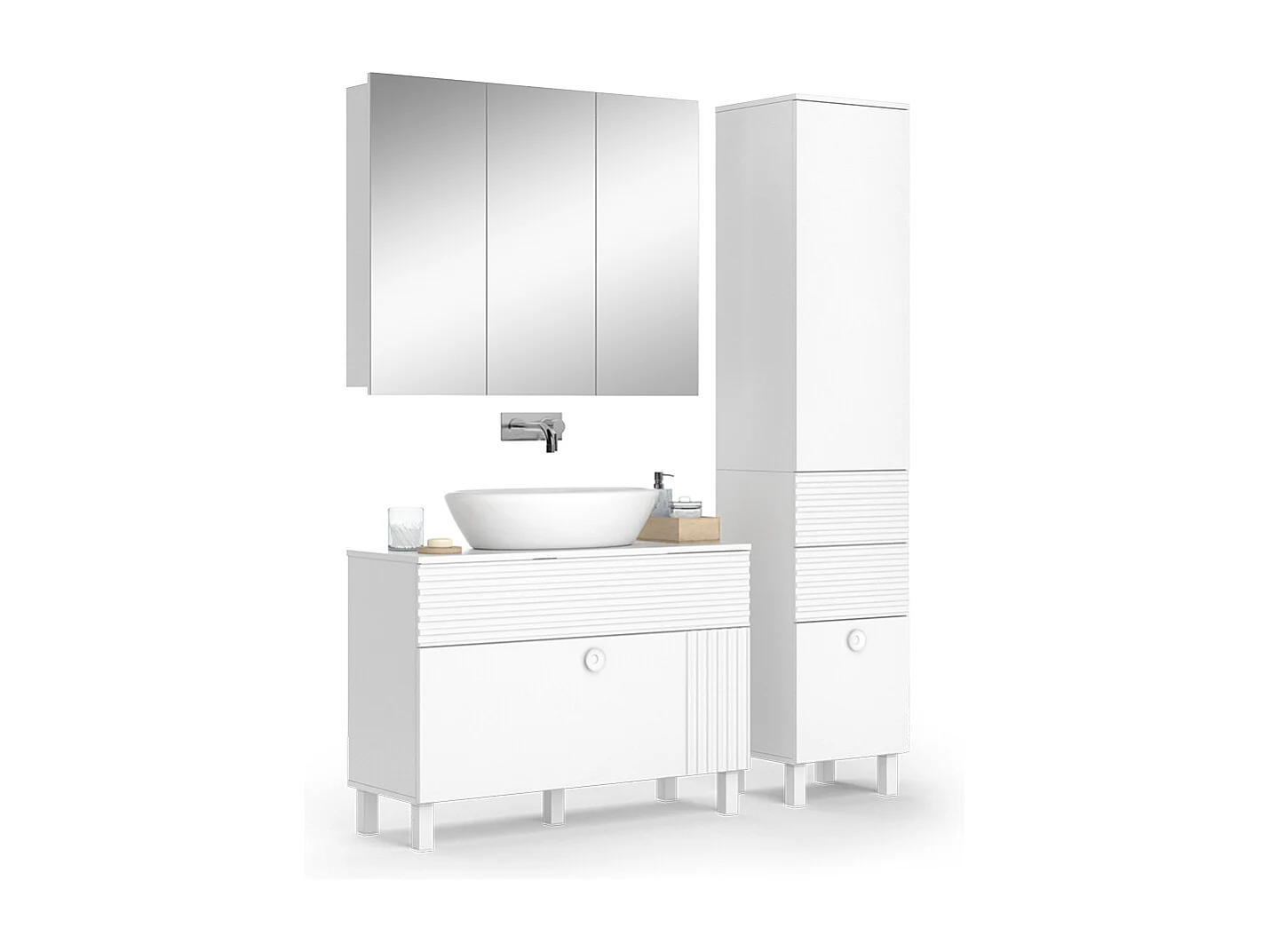 Meubles bain blanc 100x37x72 sola