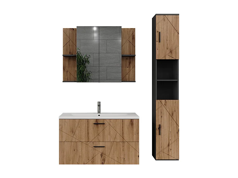 Set di mobili da bagno antracite/artisan 100x44.6x57 irma