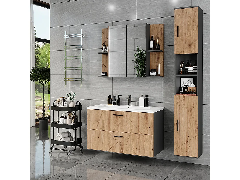 Badmöbel-Set anthrazit/artisan 100x44.6x57 irma