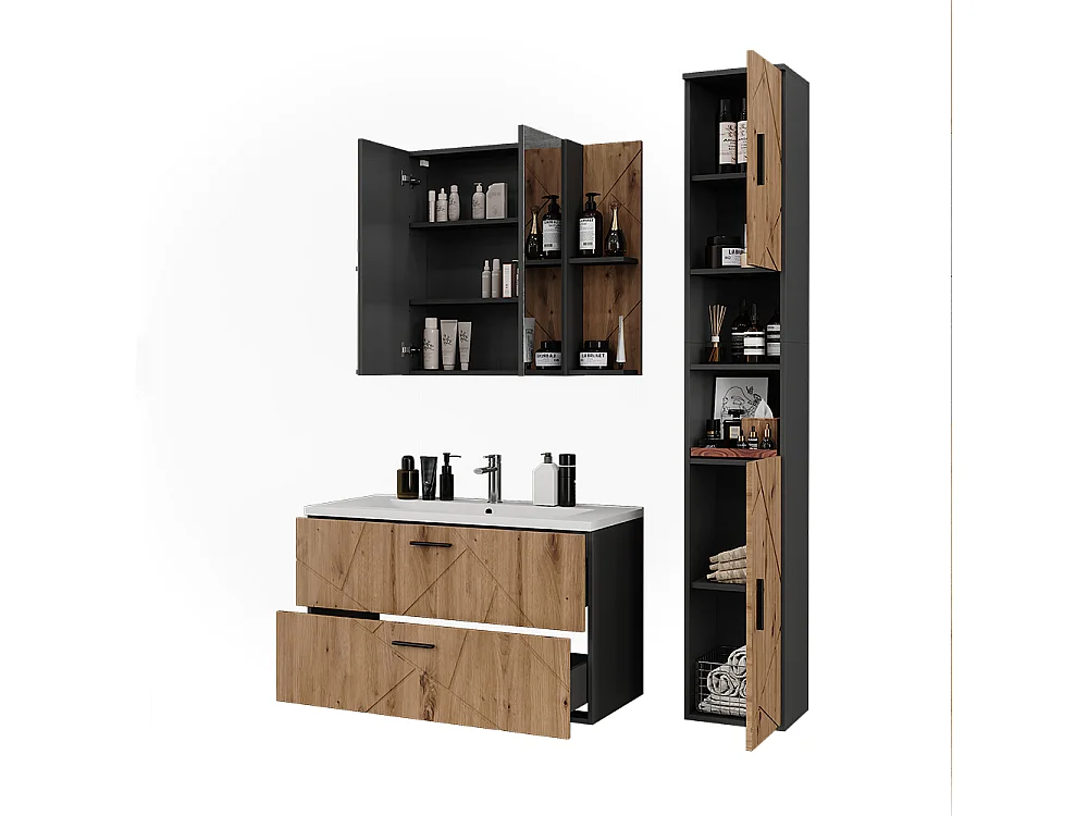 Badmöbel-Set anthrazit/artisan 100x44.6x57 irma