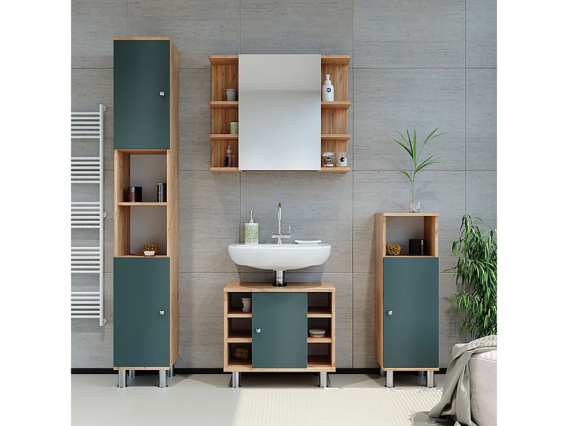 Set mobili bagno verde 60x32x54 fynn