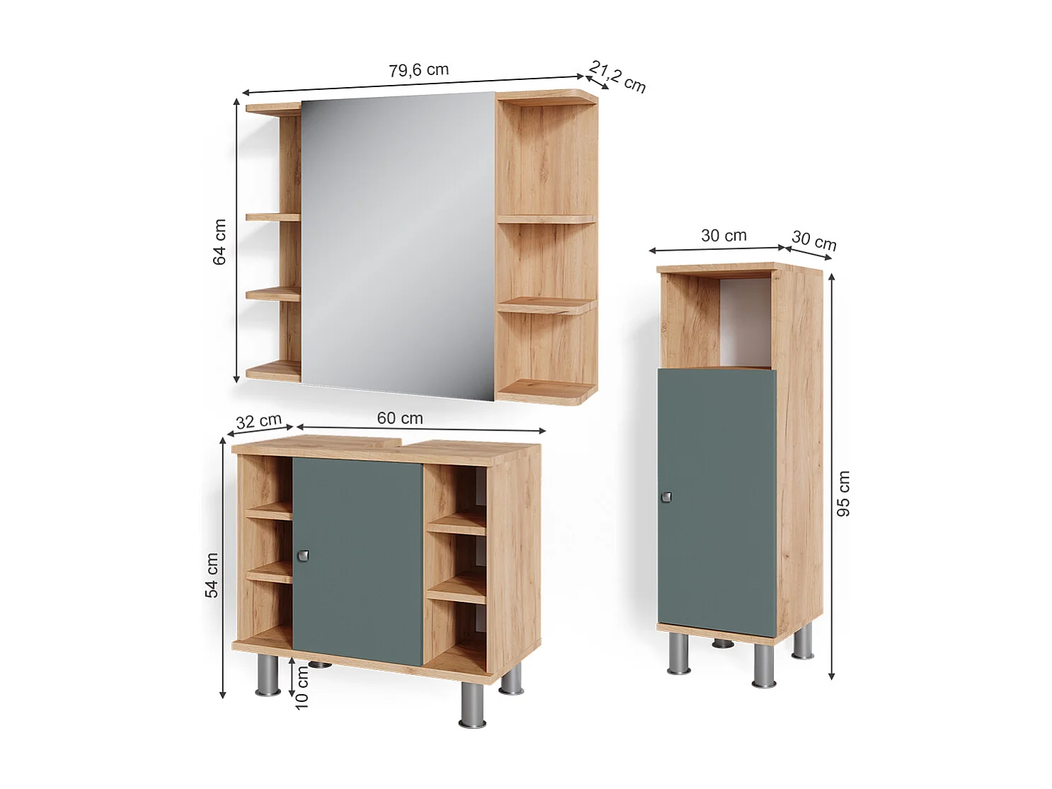 Meubles bain vert 60x32x54 fynn