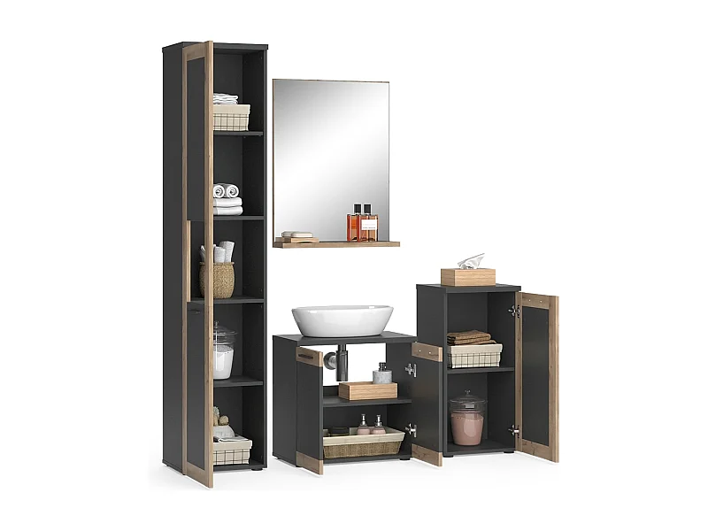 Set di mobili da bagno antracite 60x34.3x59.1 niko