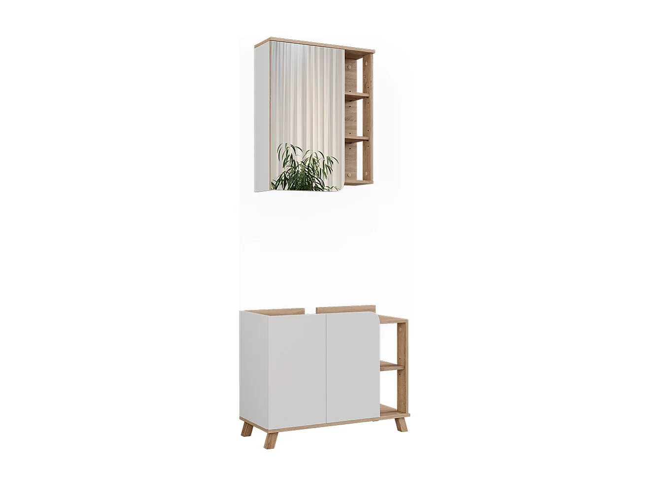 Meubles bain sonoma/blanc 80x35x65 karen