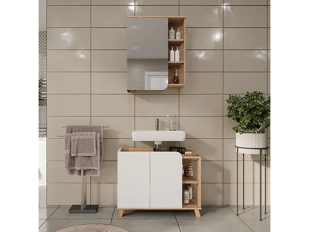 Meubles bain sonoma/blanc 80x35x65 karen