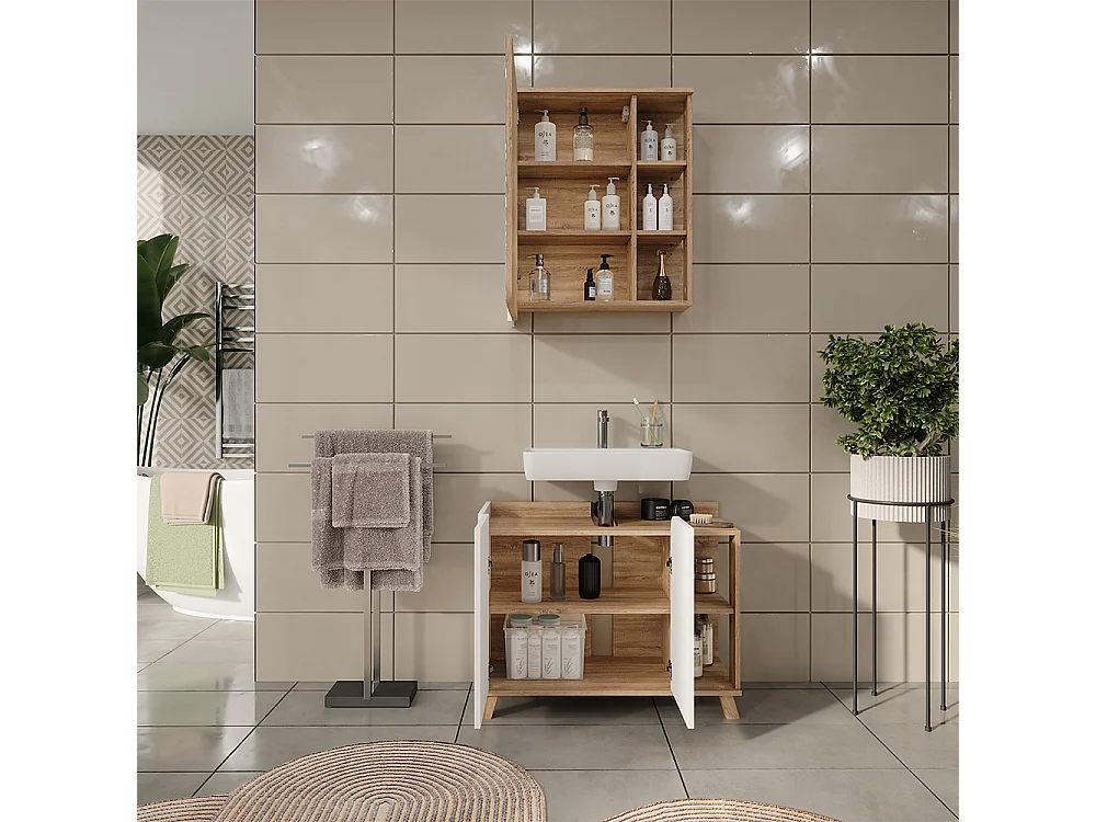 Meubles bain sonoma/blanc 80x35x65 karen