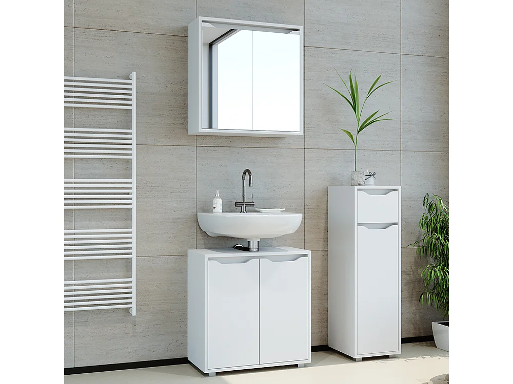 Set mobili bagno bianco 60x30x62 ruben