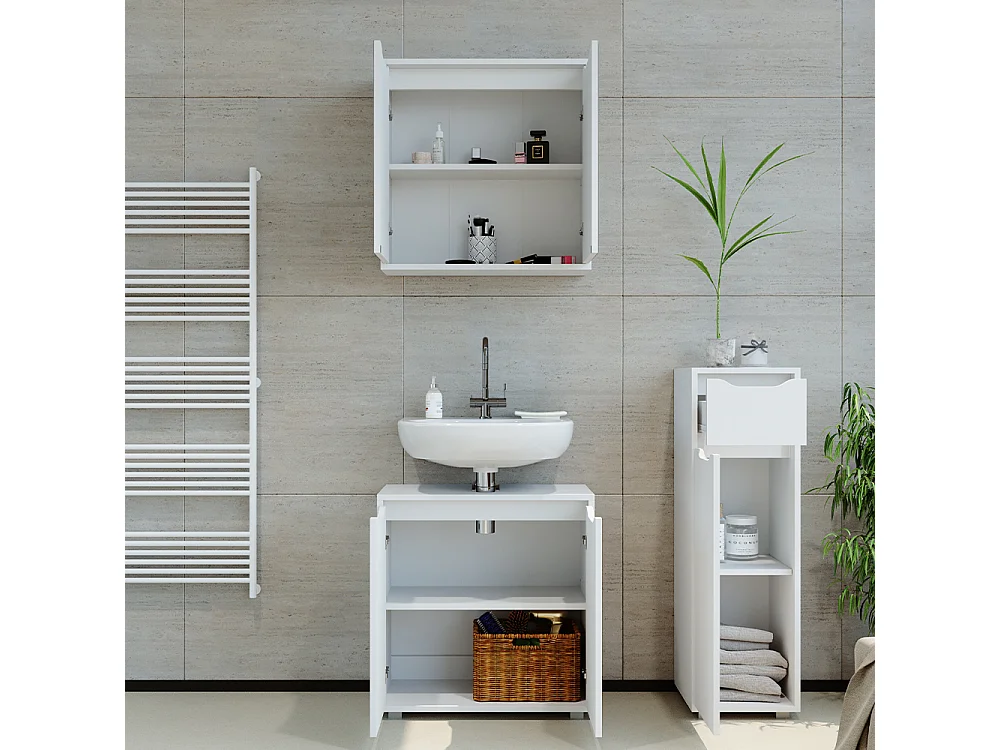 Meubles bain blanc 60x30x62 ruben