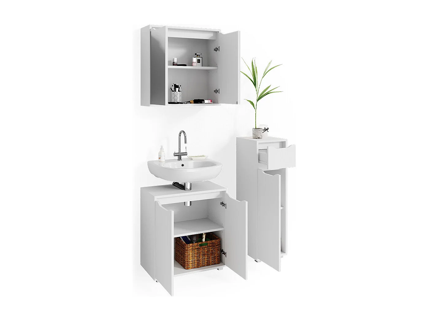 Meubles bain blanc 60x30x62 ruben