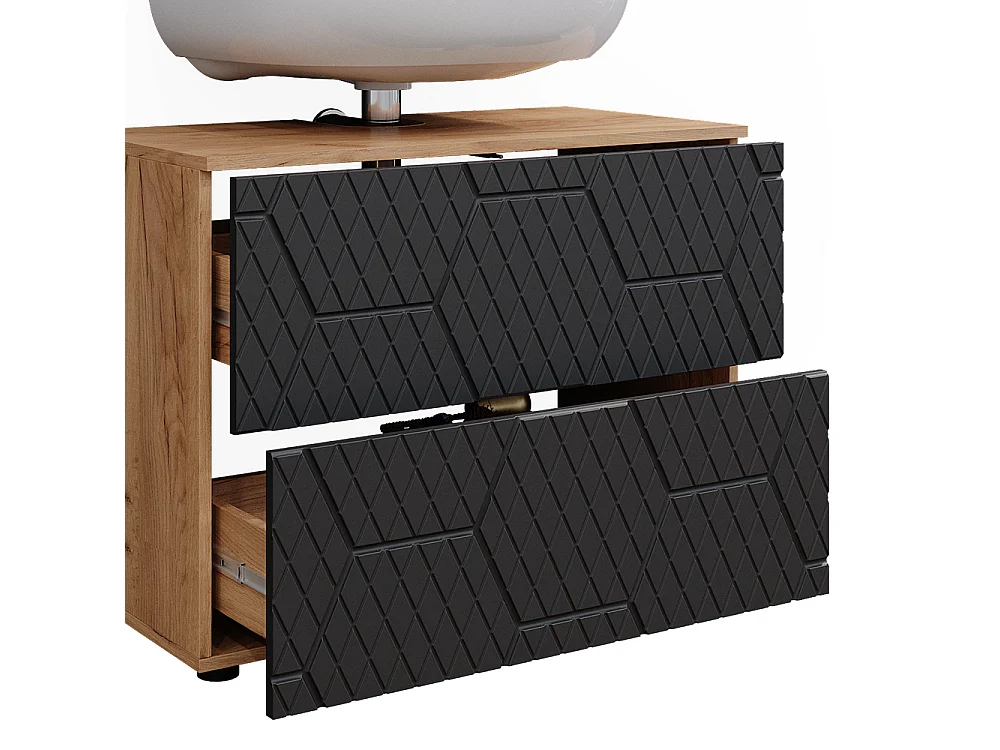 Badmöbel-Set anthrazit mit wabenstruktur 80x41x58.6 irma