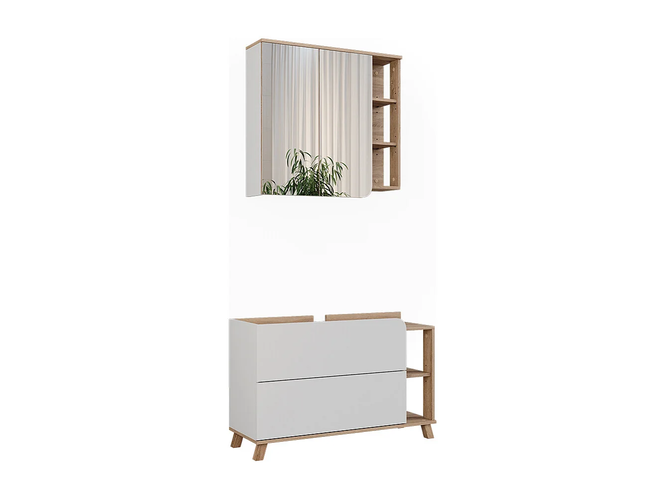 Meubles bain sonoma/blanc 100x35x65 karen