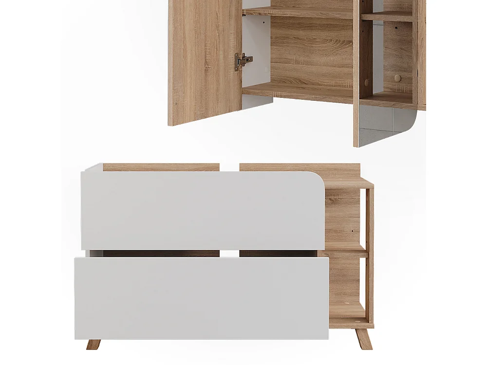 Meubles bain sonoma/blanc 100x35x65 karen